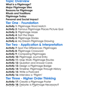 Pilgrimage In Various Faiths Worksheet Activity Booklet