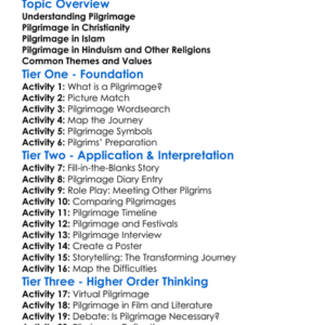 Pilgrimage In World Religions Worksheet Activity Booklet