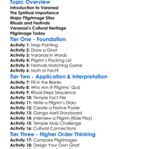 Pilgrimage Varanasi Worksheet Activity Booklet