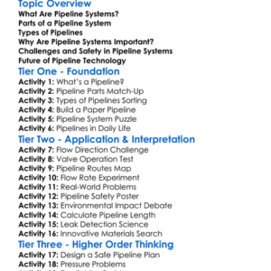 Pipeline Systems Worksheet Activity Booklet