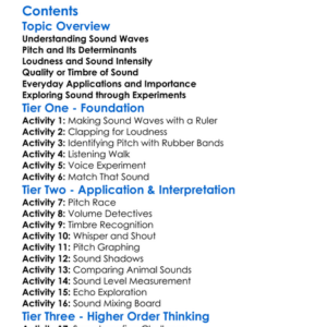 Pitch Loudness And Quality Of Sound Worksheet Activity Booklet