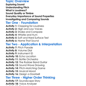Pitch Loudness And Quality Worksheet Activity Booklet