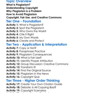 Plagiarism And Copyright Worksheet Activity Booklet