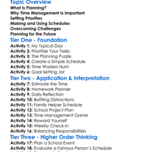 Planning And Time Management Worksheet Activity Booklet