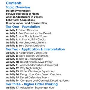 Plant And Animal Adaptations To Deserts Worksheet Activity Booklet