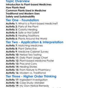 Plant-Based Medicines Worksheet Activity Booklet