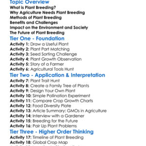 Plant Breeding And Agriculture Worksheet Activity Booklet