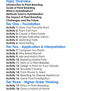 Plant Breeding And Hybridization Worksheet Activity Booklet