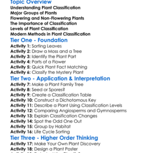 Plant Classification Worksheet Activity Booklet