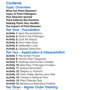 Plant Disease And Defense Mechanisms Worksheet Activity Booklet