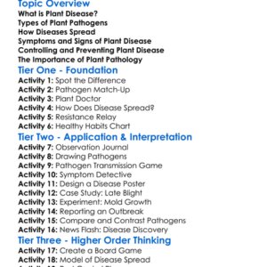 Plant Disease And Pathology Worksheet Activity Booklet