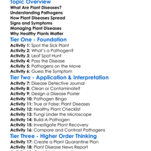 Plant Diseases And Pathogens Worksheet Activity Booklet