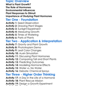 Plant Growth And Hormones Worksheet Activity Booklet