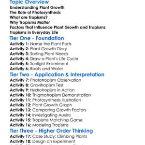 Plant Growth And Tropisms Worksheet Activity Booklet