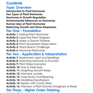 Plant Hormones And Growth Regulation Worksheet Activity Booklet