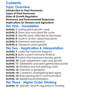 Plant Hormones And Growth Regulators Worksheet Activity Booklet