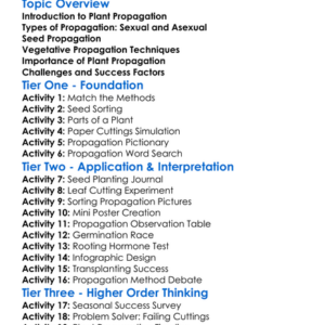 Plant Propagation Techniques Worksheet Activity Booklet
