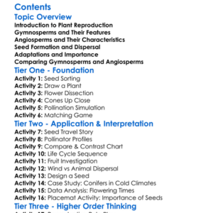 Plant Reproduction Gymnosperms And Angiosperms Worksheet Activity Booklet