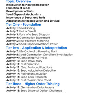 Plant Reproduction Seeds And Fruits Worksheet Activity Booklet