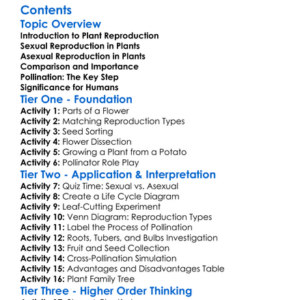 Plant Reproduction Sexual And Asexual Worksheet Activity Booklet