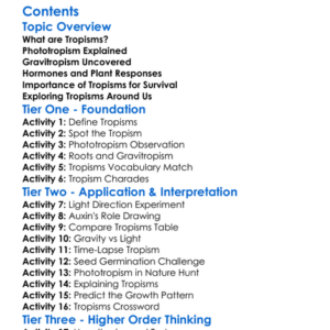 Plant Tropisms Phototropism And Gravitropism Worksheet Activity Booklet