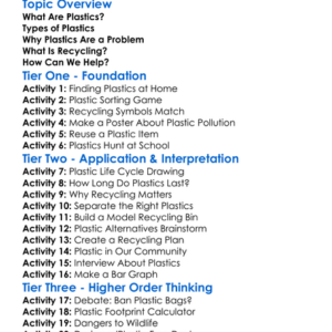 Plastics And Recycling Worksheet Activity Booklet