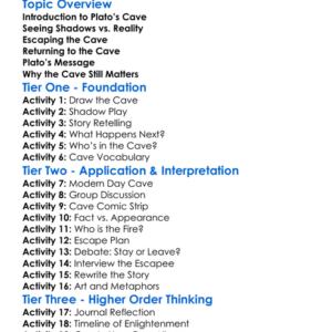 Platos Cave Worksheet Activity Booklet