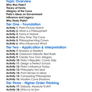Platos Philosophy Worksheet Activity Booklet