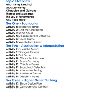 Play Reading Worksheet Activity Booklet