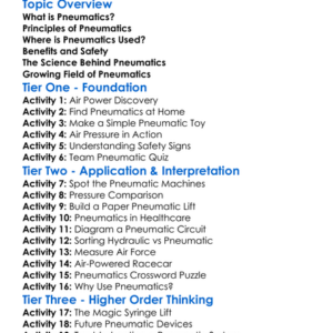 Pneumatics Worksheet Activity Booklet