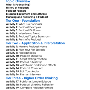 Podcasting Basics Worksheet Activity Booklet