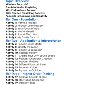 Podcasts And Audio Storytelling Worksheet Activity Booklet
