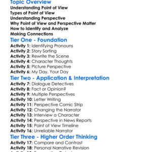 Point Of View And Perspective Worksheet Activity Booklet