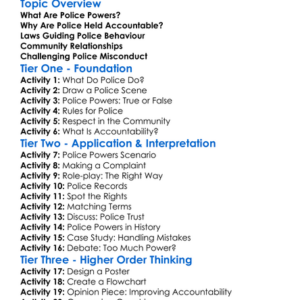 Police Powers And Accountability Worksheet Activity Booklet