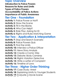 Police Powers And Limits Worksheet Activity Booklet