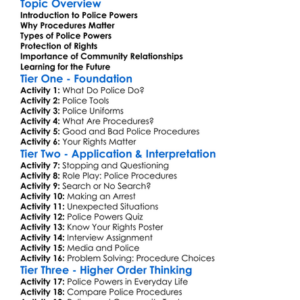Police Powers And Procedures Worksheet Activity Booklet