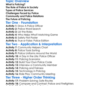Policing And Society Worksheet Activity Booklet