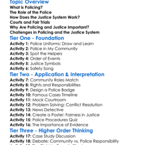 Policing And The Justice System Worksheet Activity Booklet