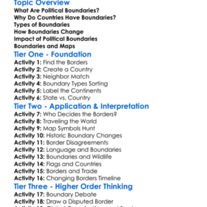 Political Boundaries And Countries Worksheet Activity Booklet