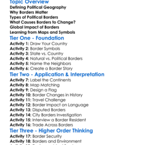 Political Geography And Borders Worksheet Activity Booklet