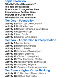 Political Geography And Boundaries Worksheet Activity Booklet