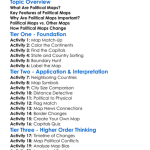 Political Maps Worksheet Activity Booklet