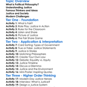 Political Philosophy And Justice Worksheet Activity Booklet