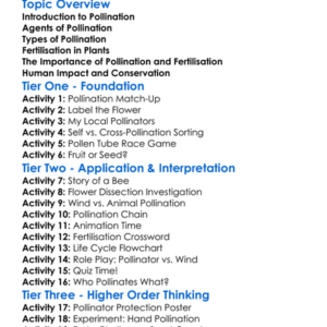 Pollination And Fertilisation Worksheet Activity Booklet