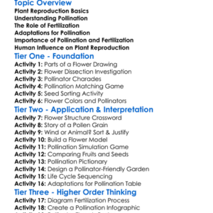 Pollination And Fertilization In Plants Worksheet Activity Booklet