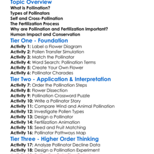 Pollination And Fertilization Worksheet Activity Booklet