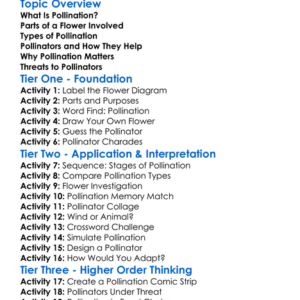 Pollination In Plants Worksheet Activity Booklet