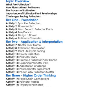 Pollinator-Plant Relationships Worksheet Activity Booklet