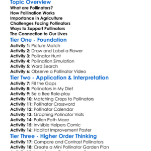 Pollinators And Agriculture Worksheet Activity Booklet