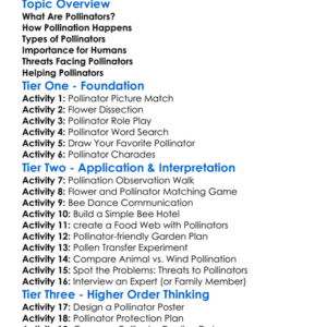 Pollinators And Their Role Worksheet Activity Booklet